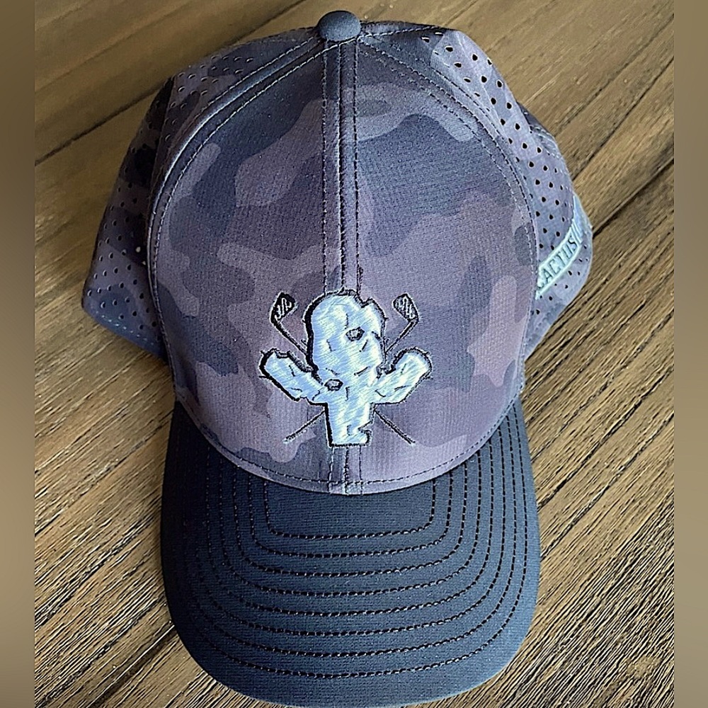 Melin Brand Hat - Cactus Hack Golf logo co-brand embroidered - Black Camouflage